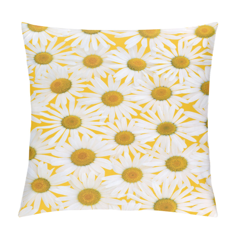 Personality  Fresh Daisies Over Yellow Background Pillow Covers