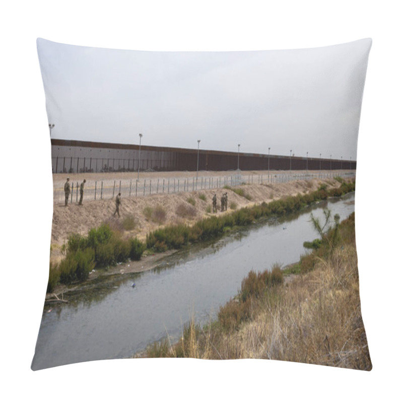 Personality  Hundreds Of Migrants Arrive By Train To Ciudad Juarez, Mexico, Ready To Cross The Border Into The United States In Search Of A Better Life. (05/13/23) Pillow Covers