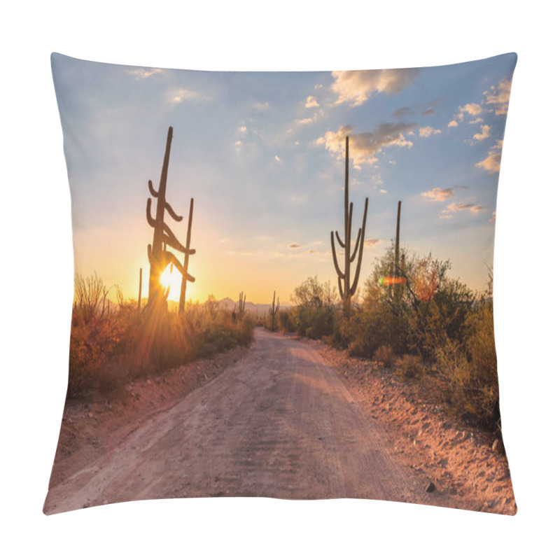 Personality  Sunset At Saguaro National Park, Tucson, Arizona Pillow Covers