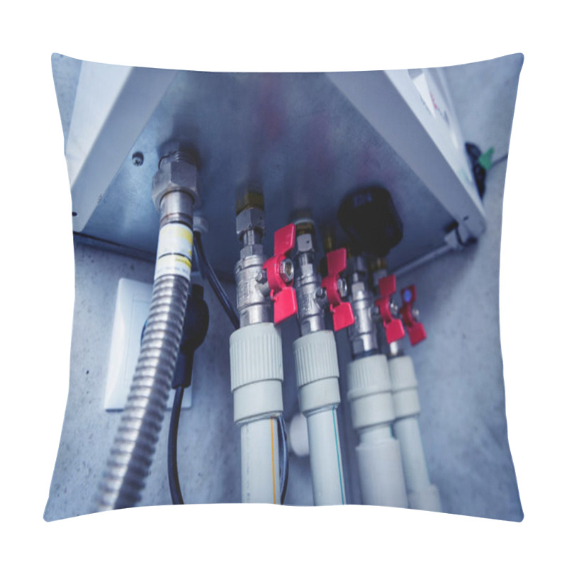 Personality  Modern Heating System In Boiler Room. Automatic Control Unit. Pillow Covers