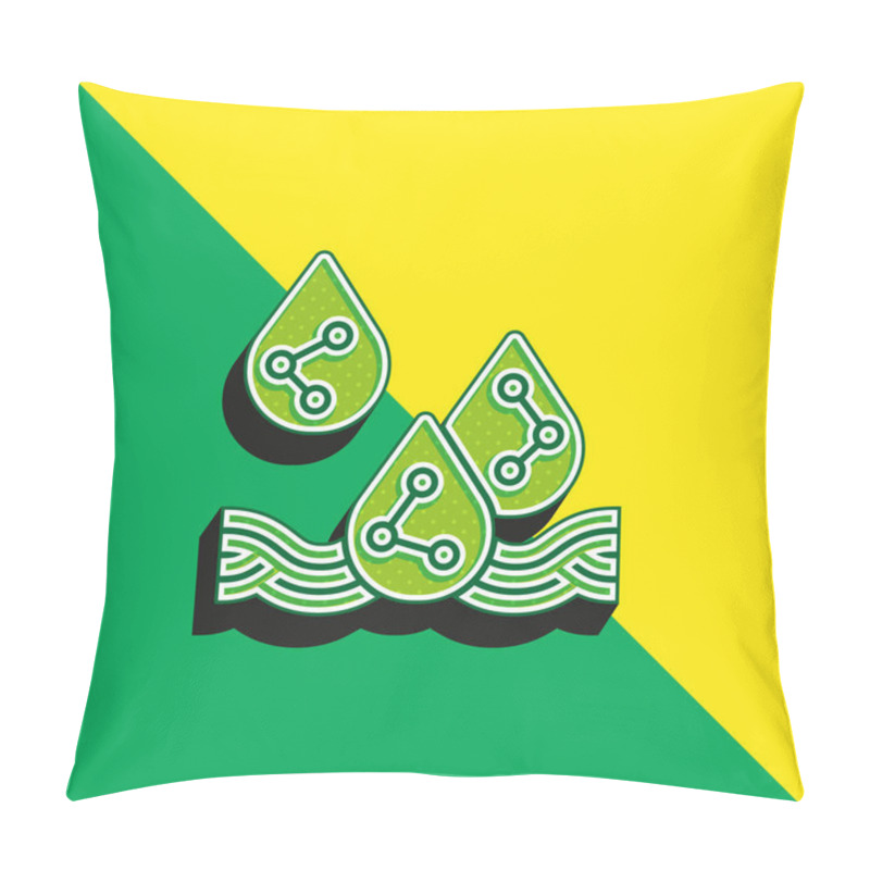 Personality  Acid Rain Green And Yellow Modern 3d Vector Icon Logo Pillow Covers