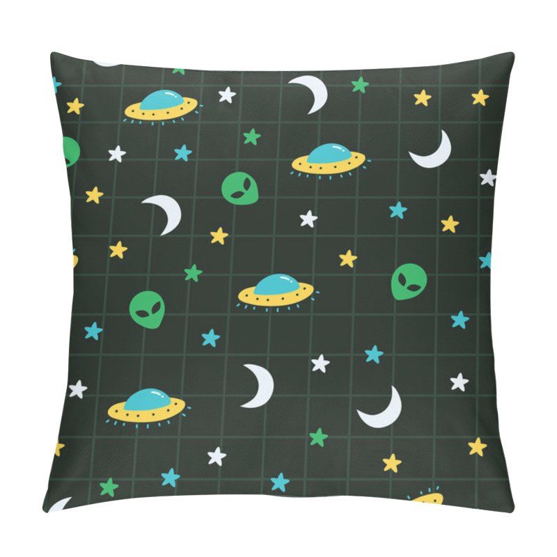 Personality  Alien, Ufo, Moon, Star Outer Space Pattern. A Playful, Modern, And Flexible Pattern For Brand Who Has Cute And Fun Style. Repeated Pattern. Happy, Bright, And Magical Mood. Pillow Covers