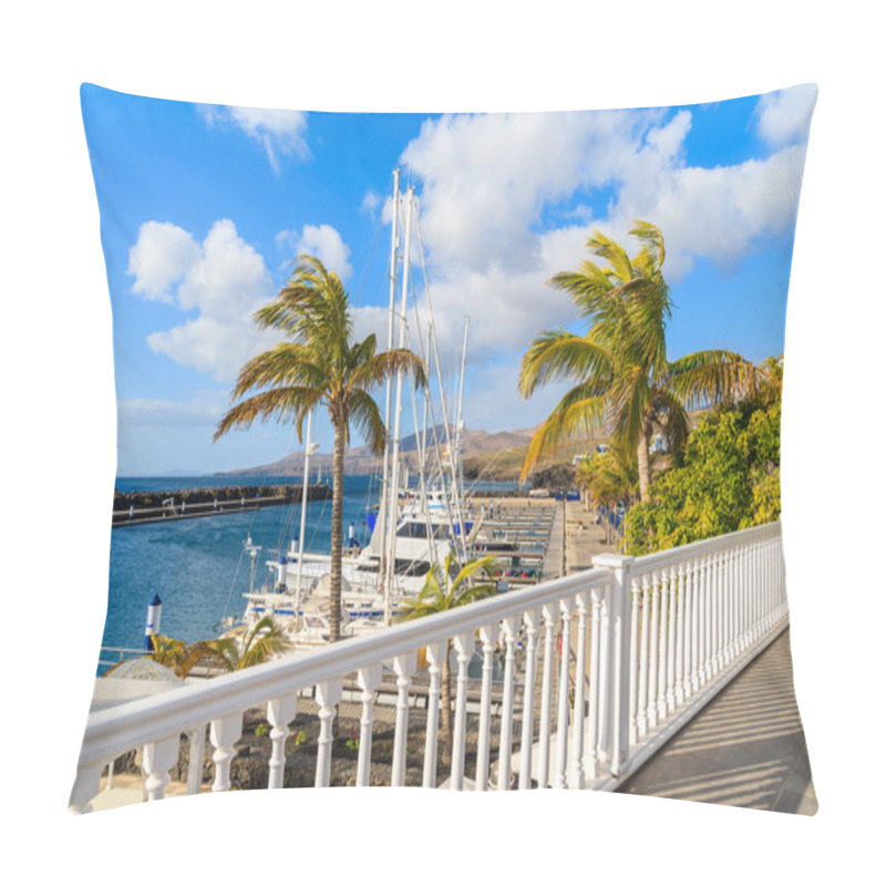 Personality  Palm Trees In Puerto Calero Marina Built In Caribbean Style Pillow Covers