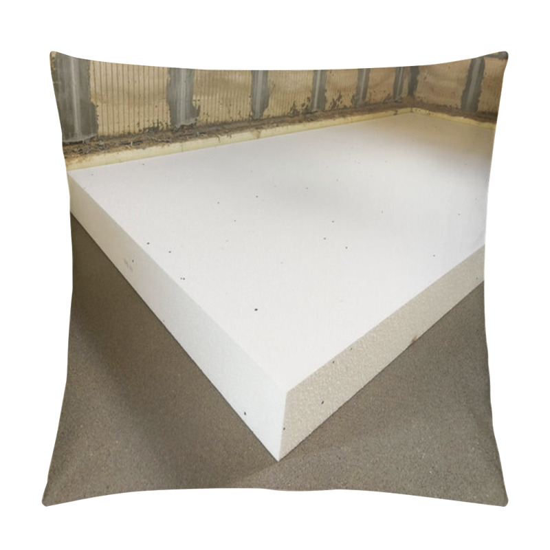 Personality  Sheet Of Expanded Polystyrene On The Concrete Floor For House Thermal Insulation During Constructions Pillow Covers