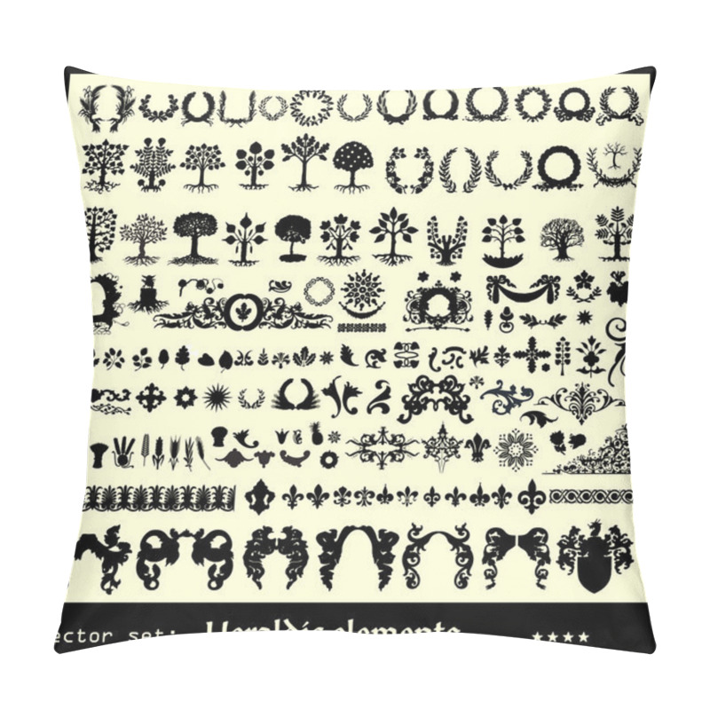 Personality  Heraldic Floral Elements Pillow Covers