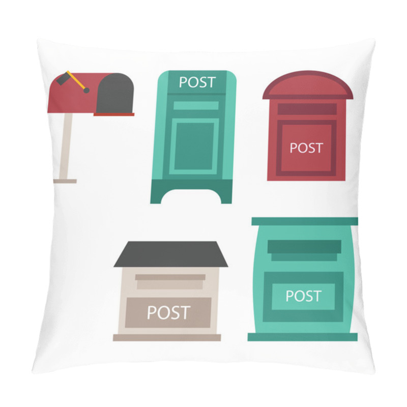 Personality  Post Mailbox Vector Set. Pillow Covers