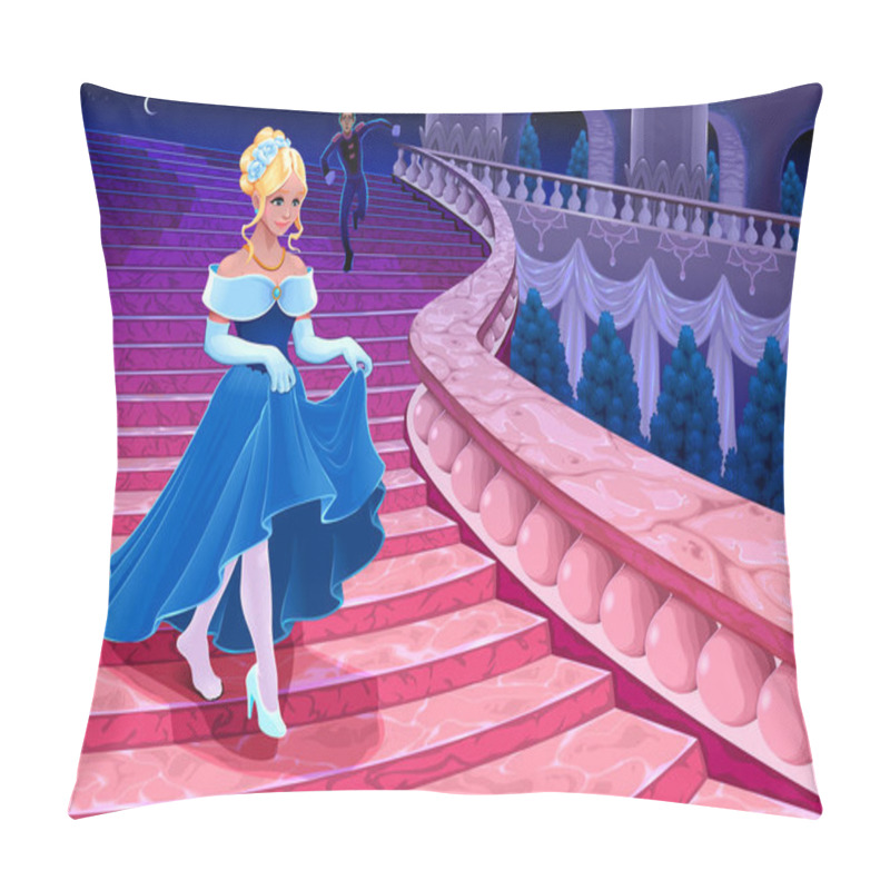 Personality  Cinderella At Midnight. Vector Fairy Tail Illustration Pillow Covers