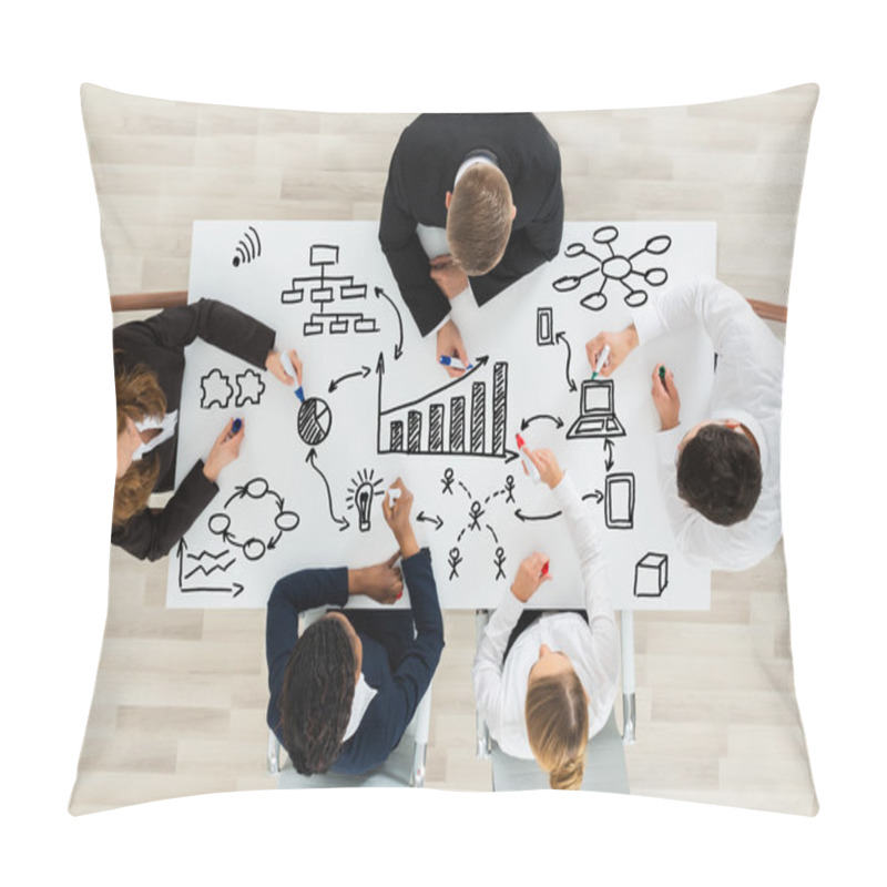 Personality  Businesspeople Making Various Business Chart Pillow Covers