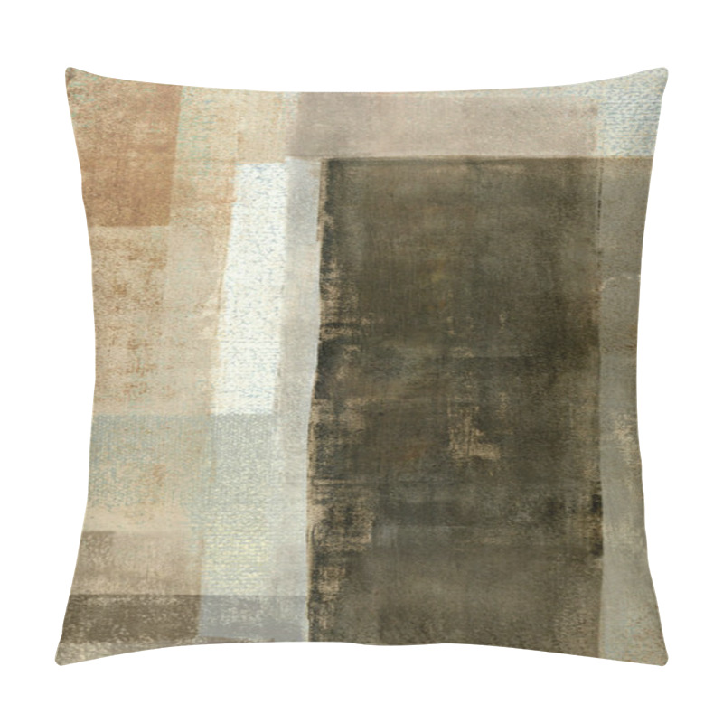 Personality  Grey And Brown Abstract Art Painting Pillow Covers