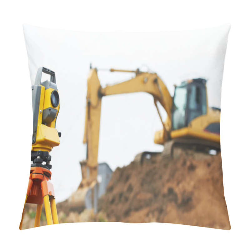 Personality  Surveyor Theodolite On Tripod Pillow Covers