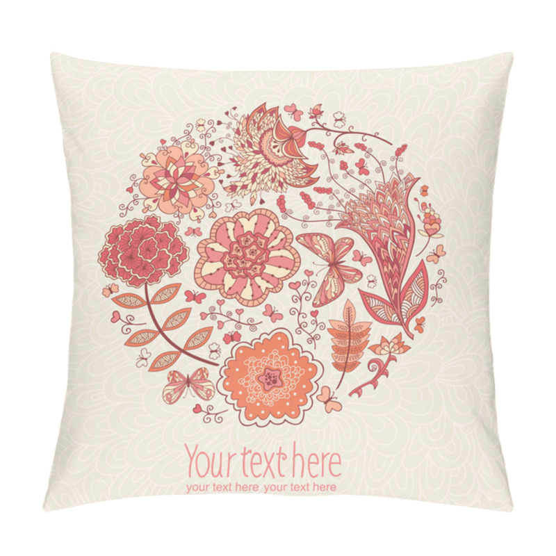 Personality  Card With Abstract Flowers Pillow Covers