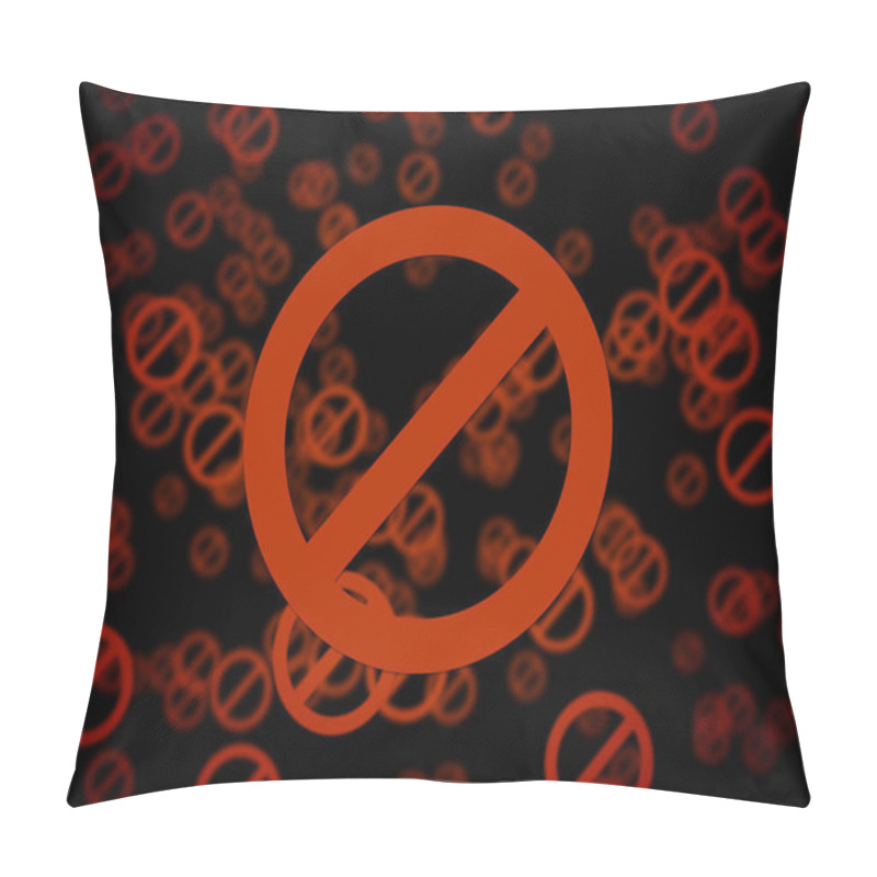 Personality  Stop Symbols With Bokeh Effect. Cancel Culture, Censorship Or Other Restrictions Concept. Pillow Covers