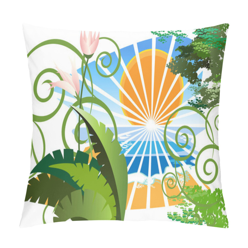 Personality  Decorative Image Of A Deserted Tropical Beach, Pillow Covers