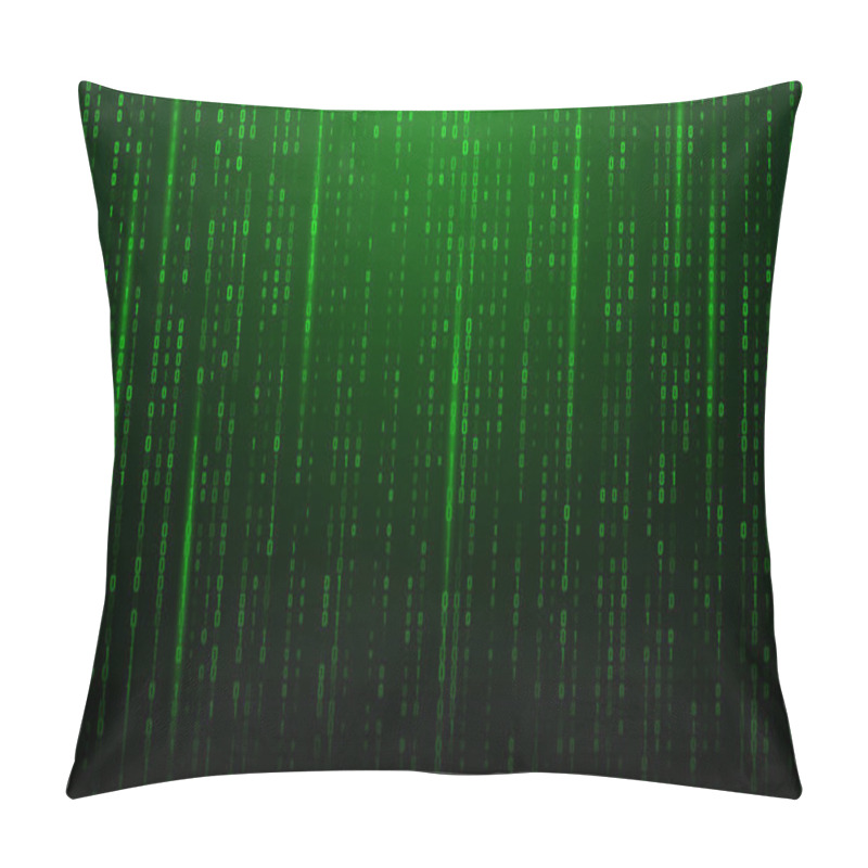 Personality  A Stream Of Binary Matrix Code On The Screen. Numbers Of The Computer Matrix. Pillow Covers