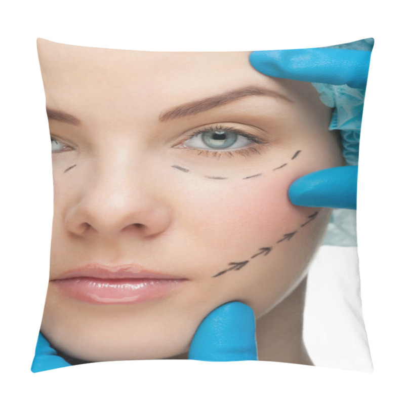 Personality  Female Face Before Plastic Surgery Operation Pillow Covers