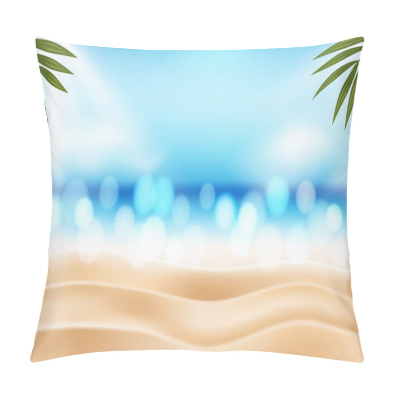 Personality  Summer Vacation Banners With Glittering Ocean And Blue Sky. Vector Illustration Pillow Covers