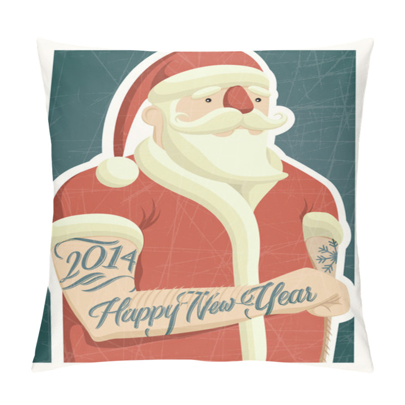 Personality  Christmas Greeting Card With Santa Claus Pillow Covers