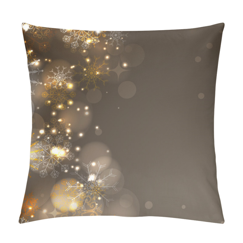 Personality  Beautiful Snowflakes Background For Merry Christmas Celebration. Pillow Covers