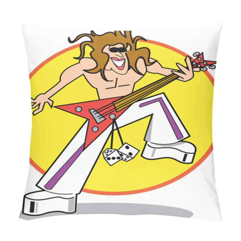 Personality  Shirtless Man In A Rock Band, Playing An Electric Guitar Pillow Covers