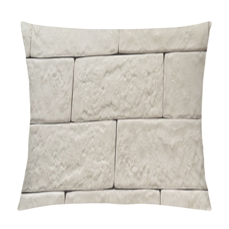 Personality  Background Of Brick White Wall, Top View, Banner Pillow Covers