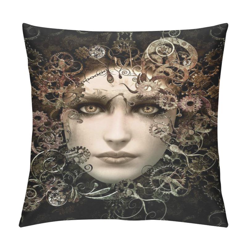 Personality  Steampunk Portrait 3d CG Pillow Covers