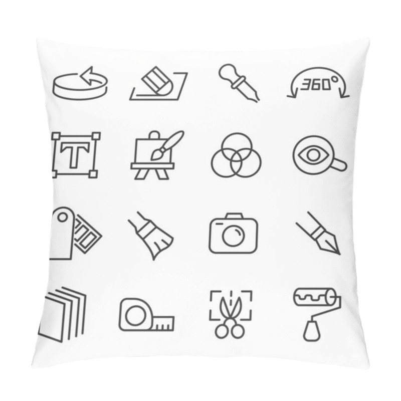 Personality  Vector Icons Set Of Design And Creativity Pillow Covers