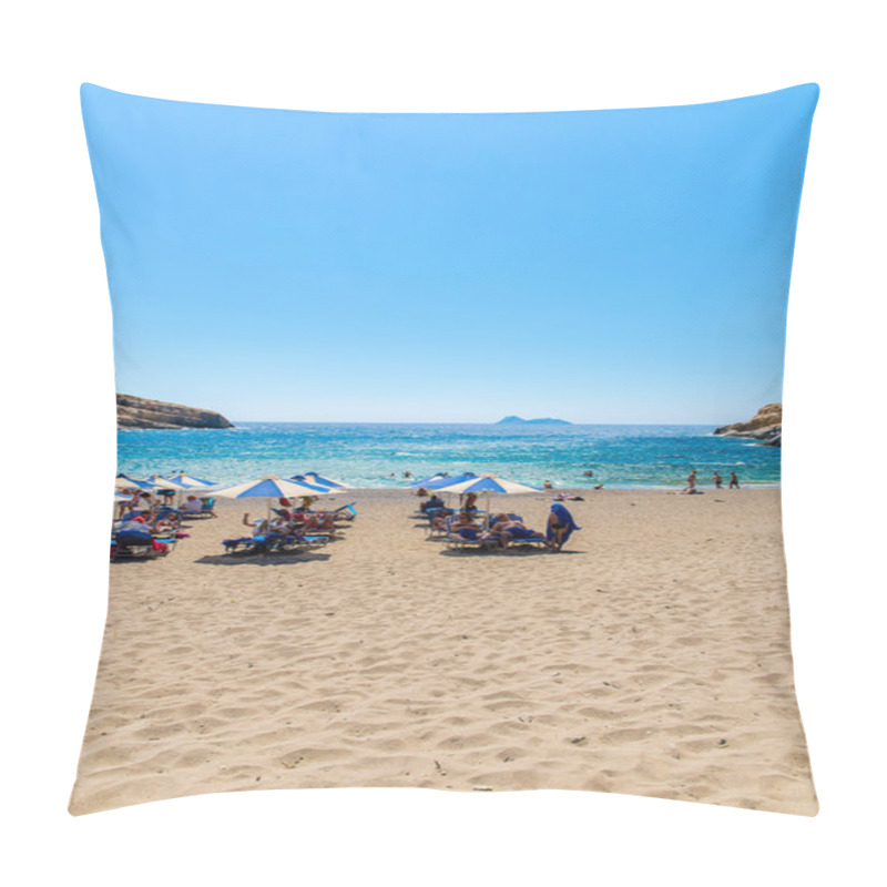 Personality  Pebbly Beach Matala, Greece Crete Pillow Covers