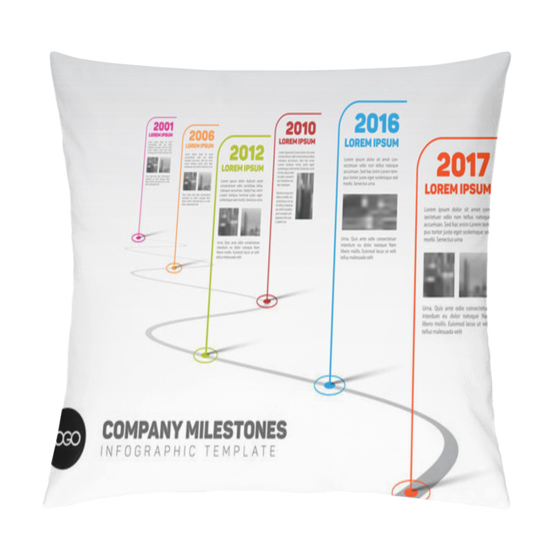 Personality  Company Milestones Timeline Template Pillow Covers