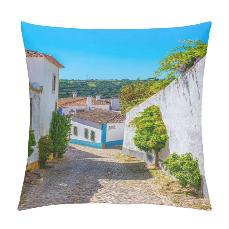 Personality  A Narrow Street Inside Of The Obidos Castle In Portugal Pillow Covers