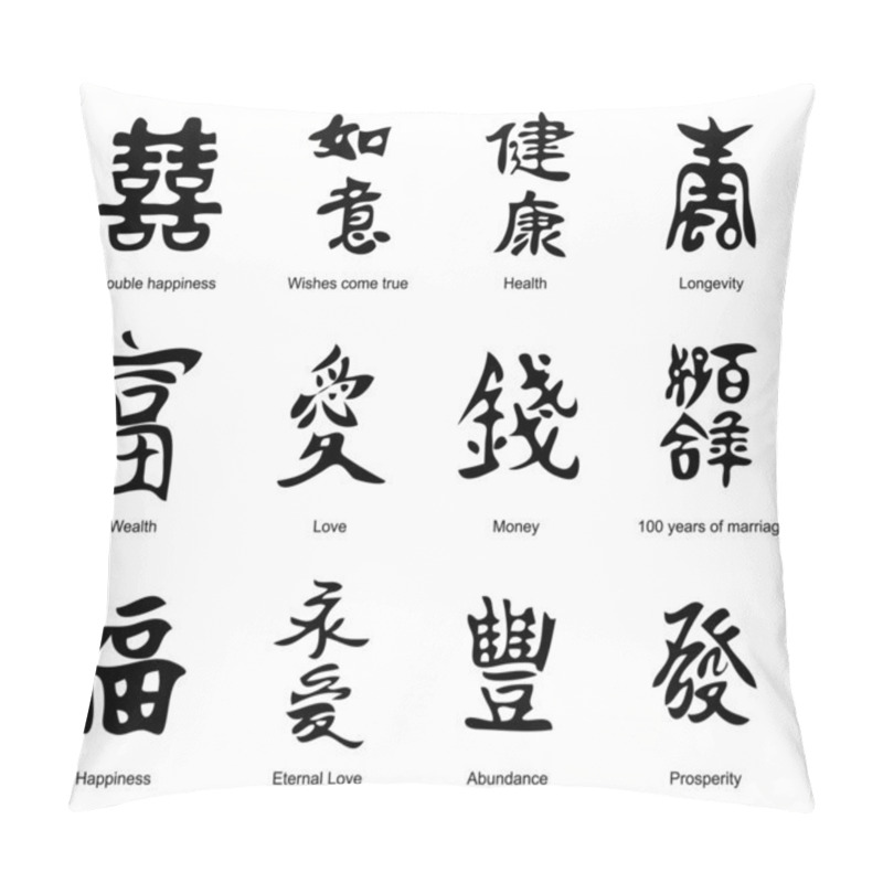 Personality  Collection Of The Chinese Feng Shui Hieroglyphs Pillow Covers