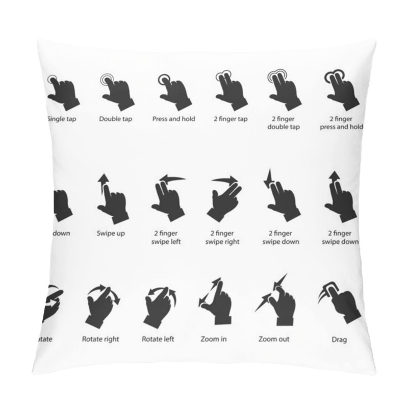 Personality  Gesture Icons Pillow Covers