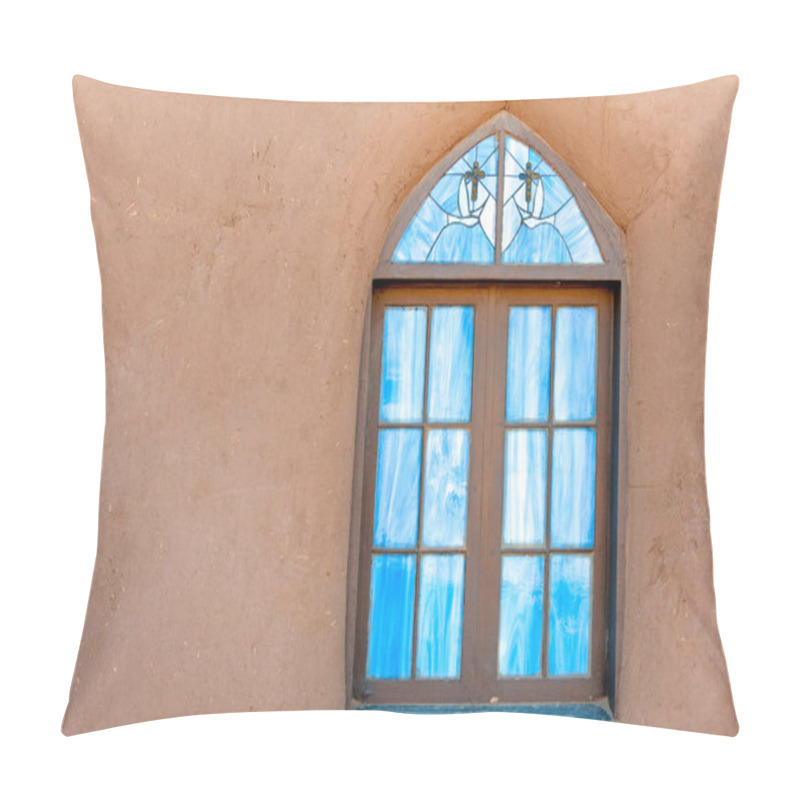 Personality  Colorful Window Of San Geronimo De Taos Spanish Mission Church, Taos Pueblo, New Mexico Pillow Covers