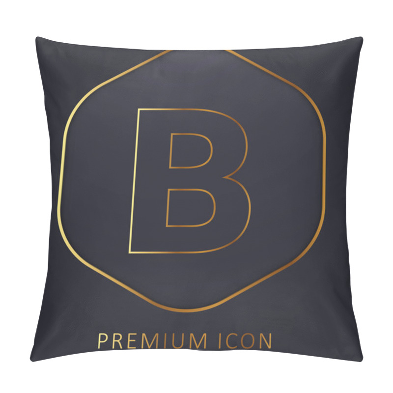 Personality  Bold Golden Line Premium Logo Or Icon Pillow Covers