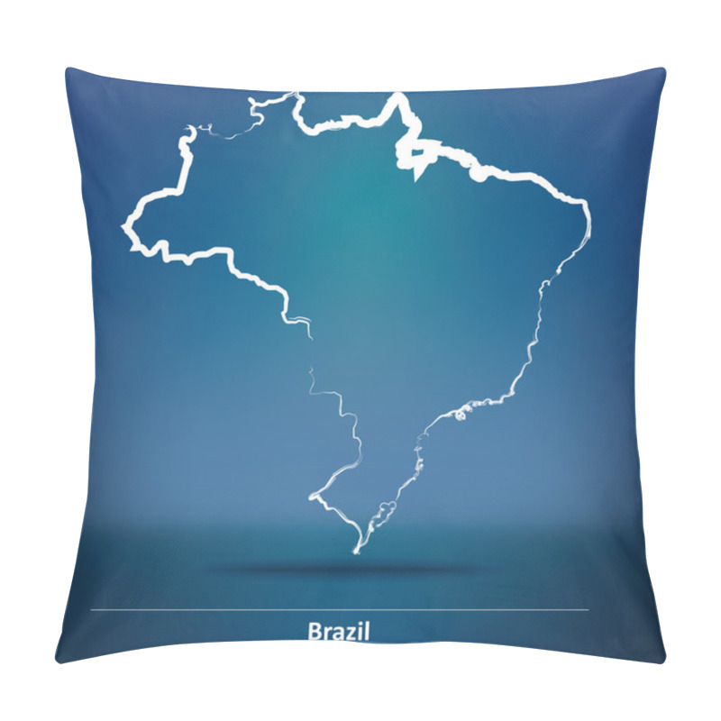 Personality  Doodle Map Of Brazil Pillow Covers