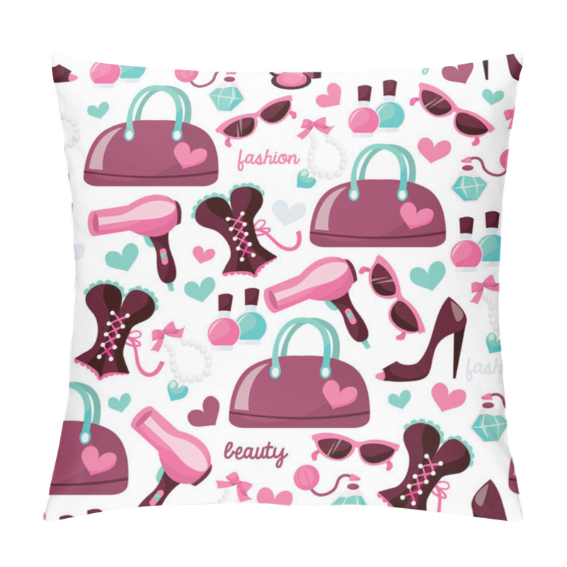 Personality  Girly Fashion Beauty Seamless Pattern Background Pillow Covers