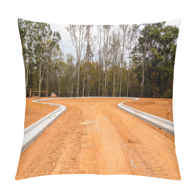 Personality  Newly Poured Cement Curbs On Residential Road Pillow Covers