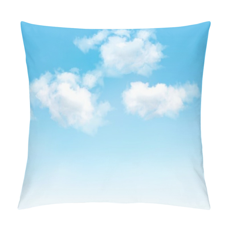 Personality  Blue Sky With Clouds. Vector Background Pillow Covers