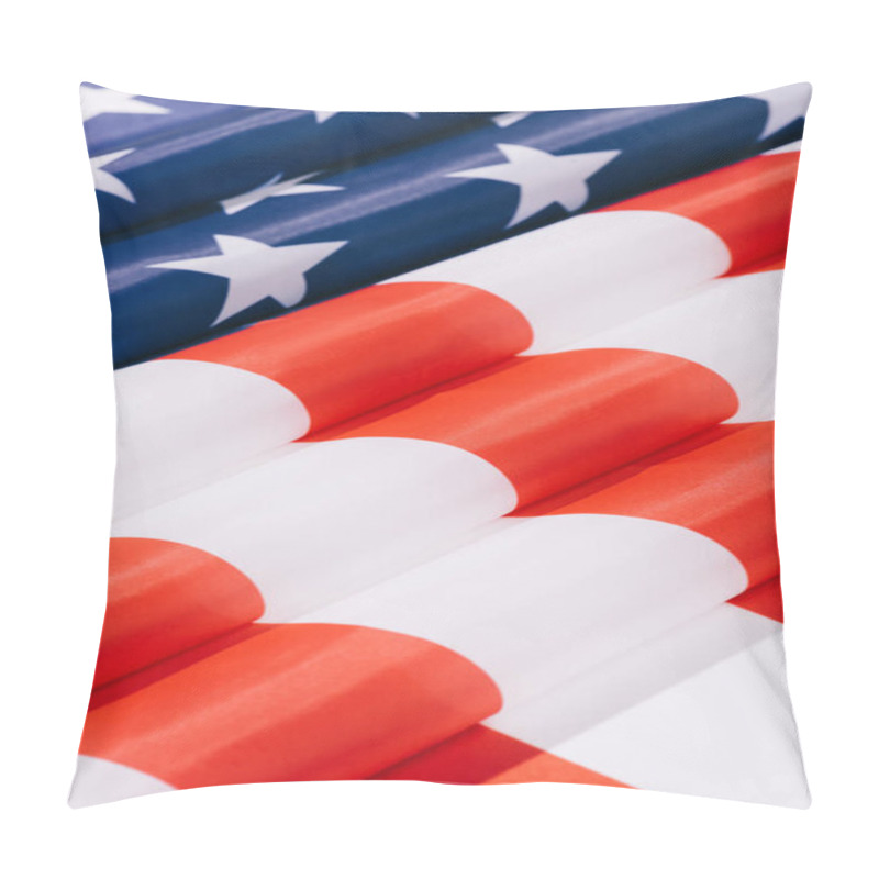 Personality  Close Up View Of Folded American Flag Background Pillow Covers