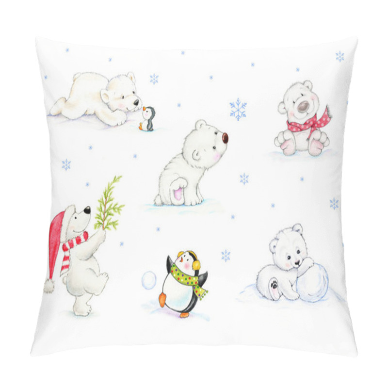 Personality  Polar Bears And Penguin  Pillow Covers