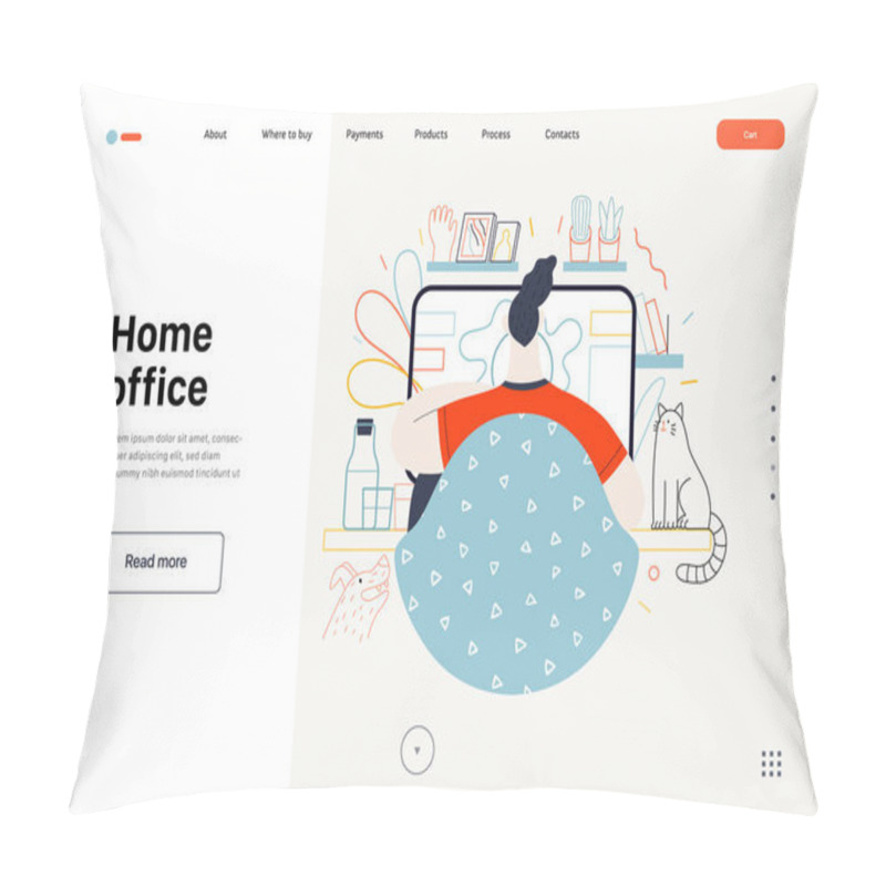 Personality  Technology Memphis Illustration. Creative Landing Web Page Template Pillow Covers