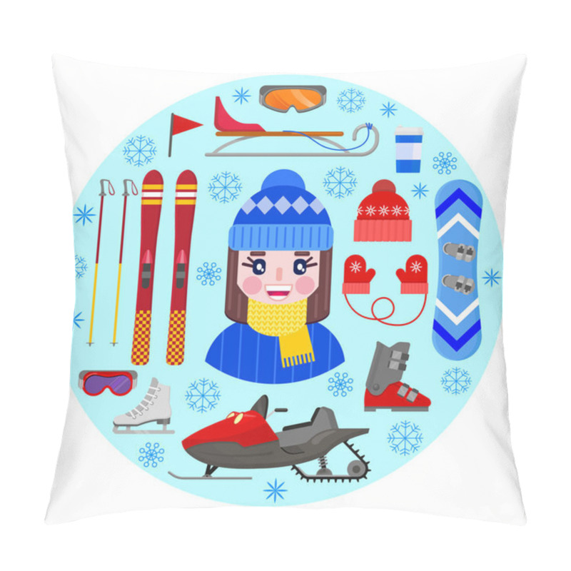 Personality  Girl And Winter Equipment Pillow Covers