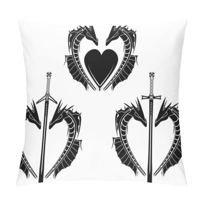 Personality  Set Of Hearts Of Dragons Pillow Covers