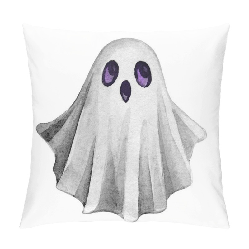 Personality  Cute Hand-drawn Black And White Ghost Illustration On A White Background, Featuring Soft Lines And A Charming, Whimsical Design Perfect For Halloween, Children's Themes, Or Spooky Decorations. Pillow Covers