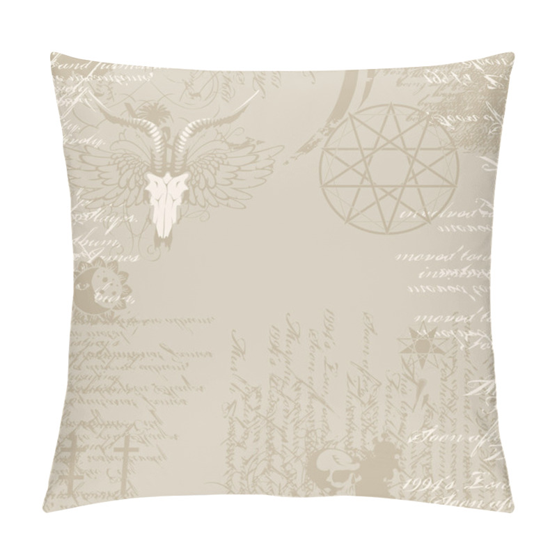 Personality  Background Of The Papyrus With Occult Symbols Pillow Covers