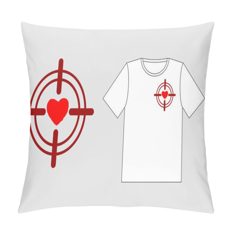 Personality  Heart On Sight. Logo To Design T-shirts For Valentines Day. Febr Pillow Covers