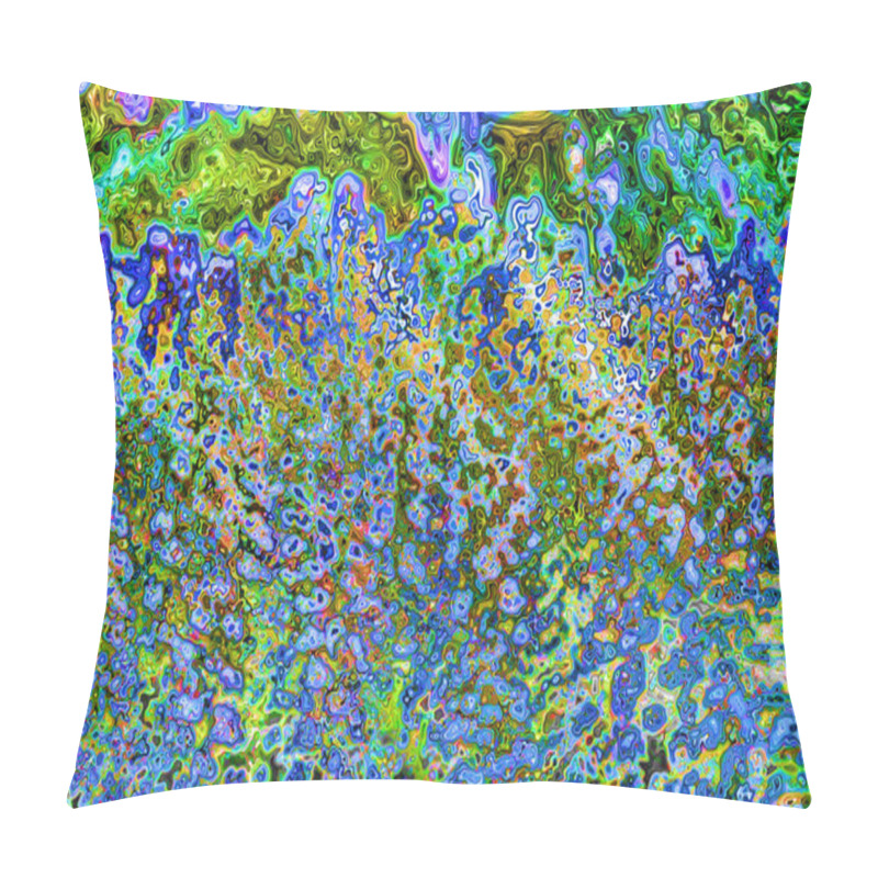 Personality  An Impressionist Abstract Art Background Of Swirls And Squiggles In Blue And Multicolor                              Pillow Covers