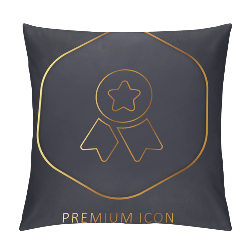 Personality  Badge Golden Line Premium Logo Or Icon Pillow Covers