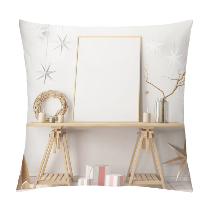 Personality  Mock Up Poster In The Christmas Interior Pillow Covers