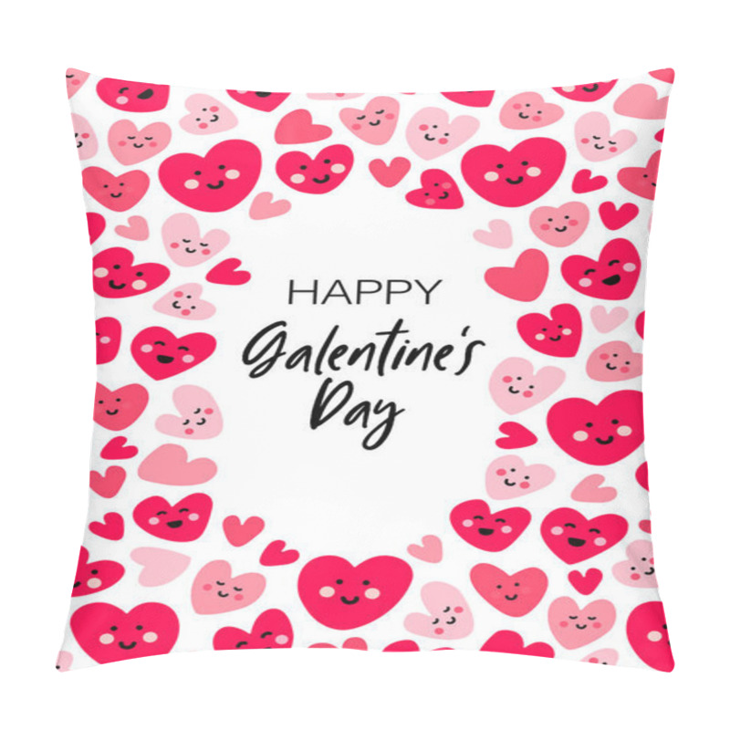 Personality  Cute Card With Hand Drawn Hearts For Girls Friends Celebrating Valentines Day Pillow Covers