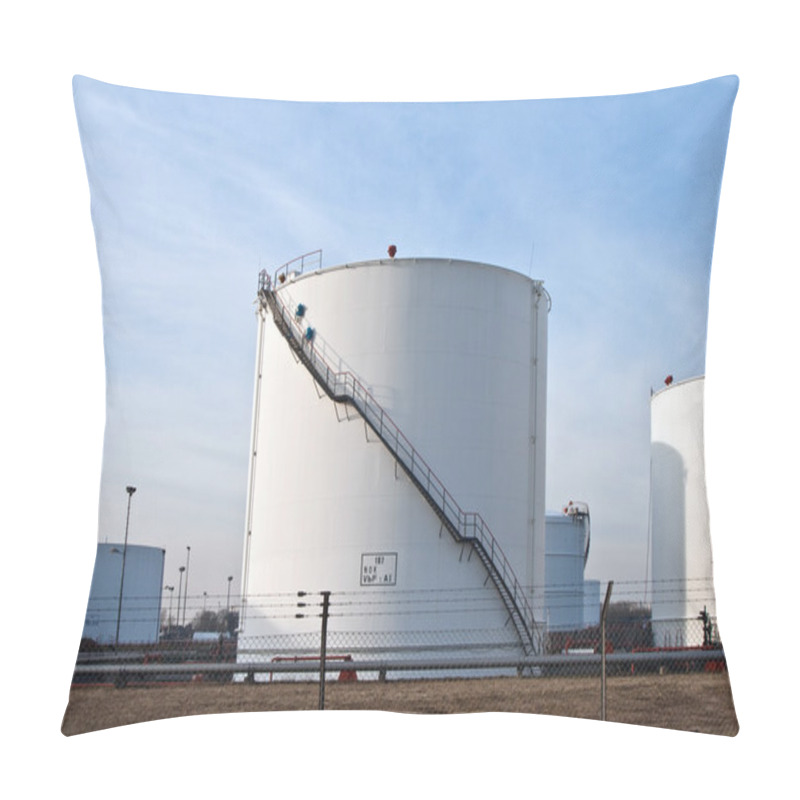 Personality  White Tanks In Tank Farm With Blue Sky Pillow Covers